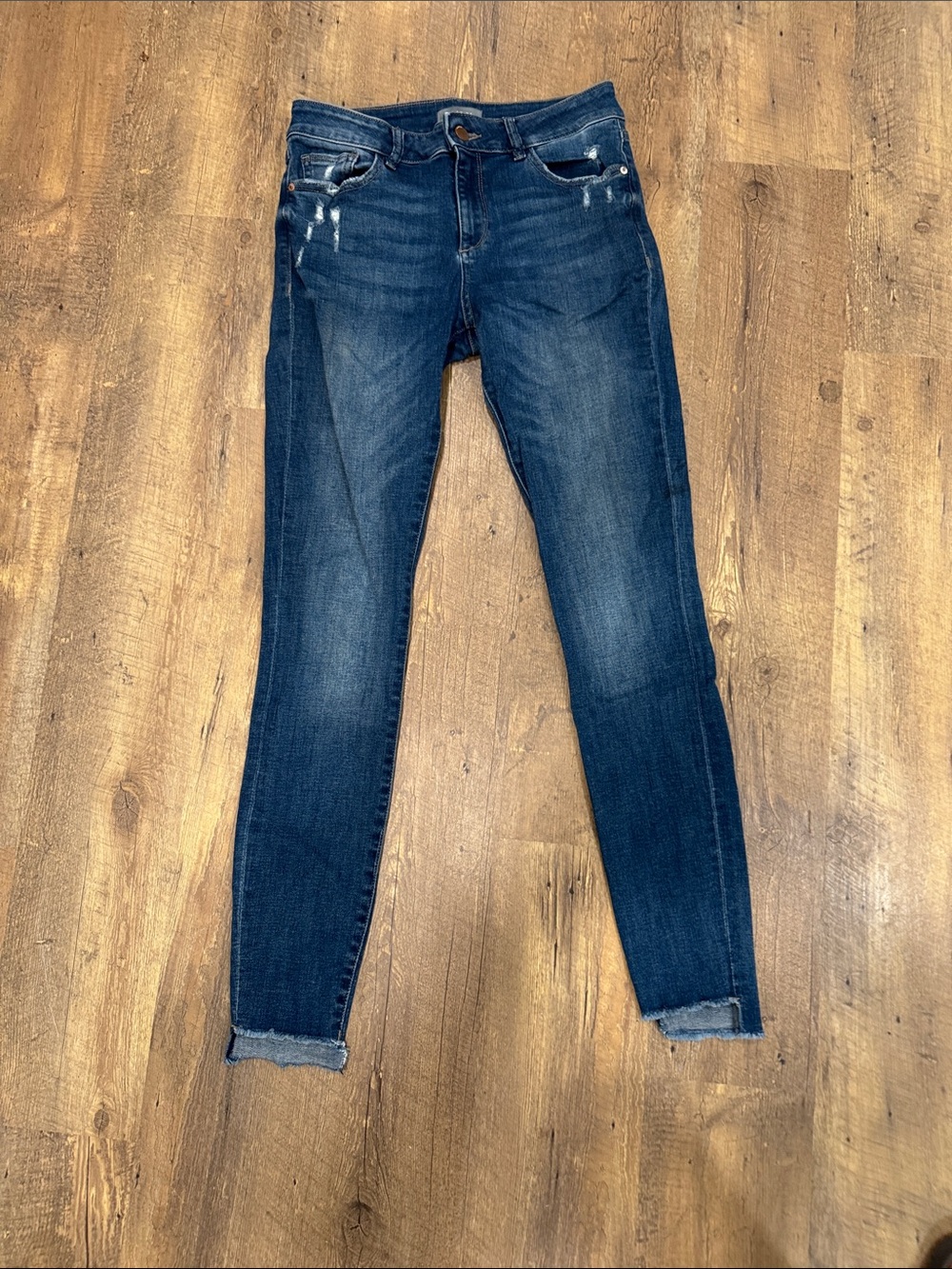 DL1961 Women’s Dark Blue Skinny Jeans - Washed Indigo Stretch